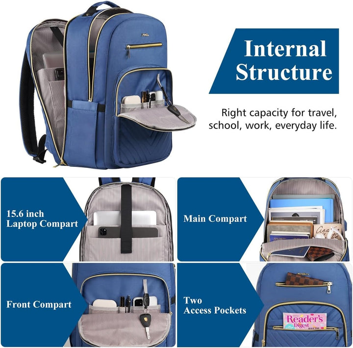 YAMTION Rucksack Damen,Schulrucksack Mädchen Teenager Schultasche Frauen 17.3 Zoll Laptop Rucksack m