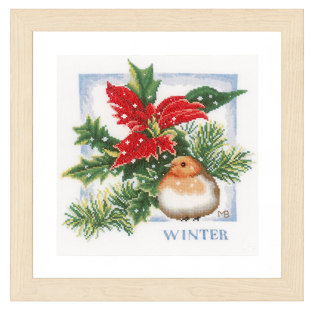 Lanarte Zählmusterpackung Winter Zählstoff Kreuzstichpackung, Baumwolle, Mehrfarbig, 25 x 25 x 0.3 c