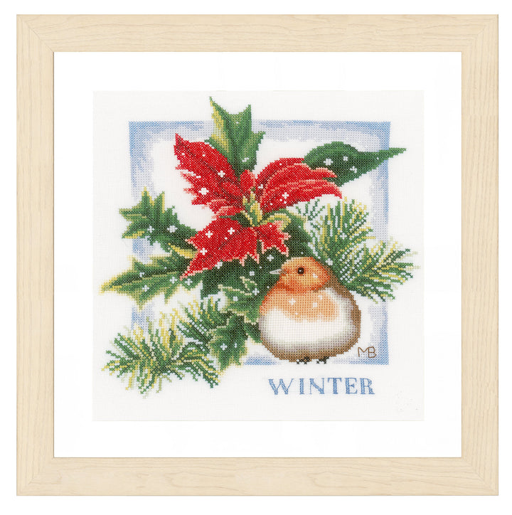 Lanarte Zählmusterpackung Winter Zählstoff Kreuzstichpackung, Baumwolle, Mehrfarbig, 25 x 25 x 0.3 c