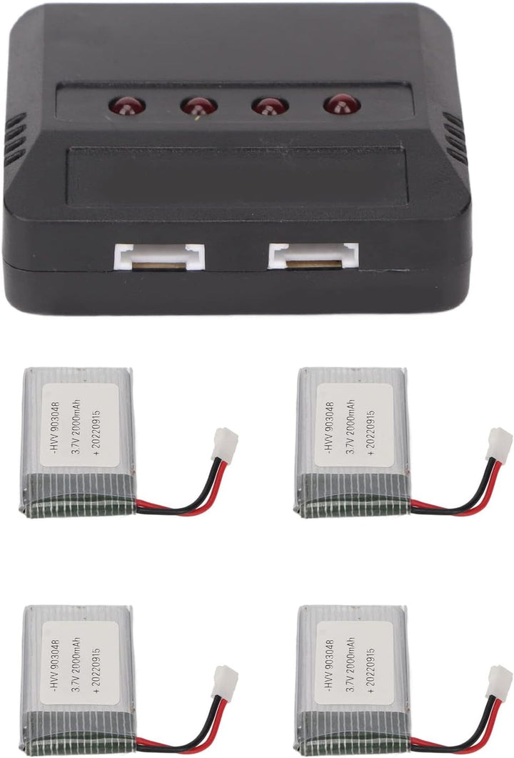 4 Pack 2000mAh 3,7V Hochleistungs-Ersatzakku für KY601S H11D H11C RC Quadcopter, 903048 RC Drohne Ak