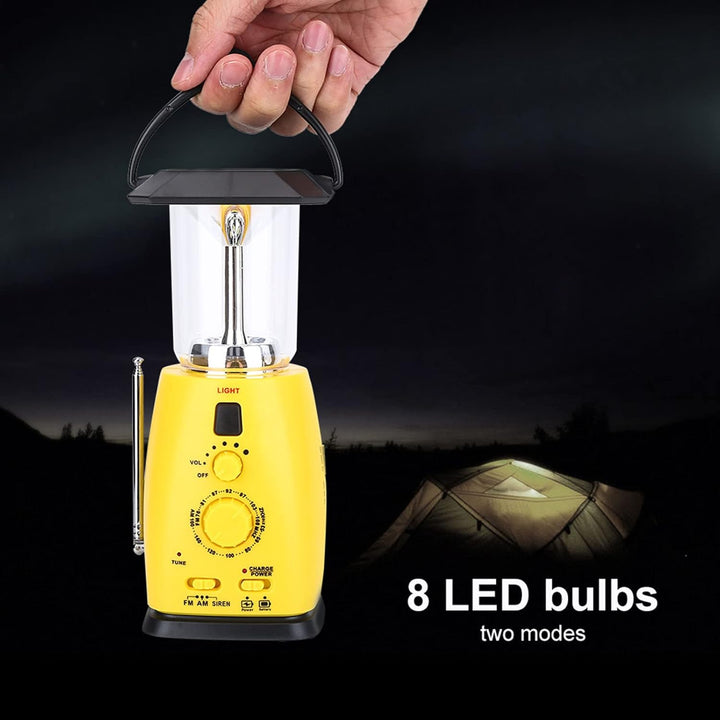 Elprico Dynamo Taschenlampe,Tragbar Kurbelradio mit Handyladefunktion Solar,Radio Kurbel Notfall mit