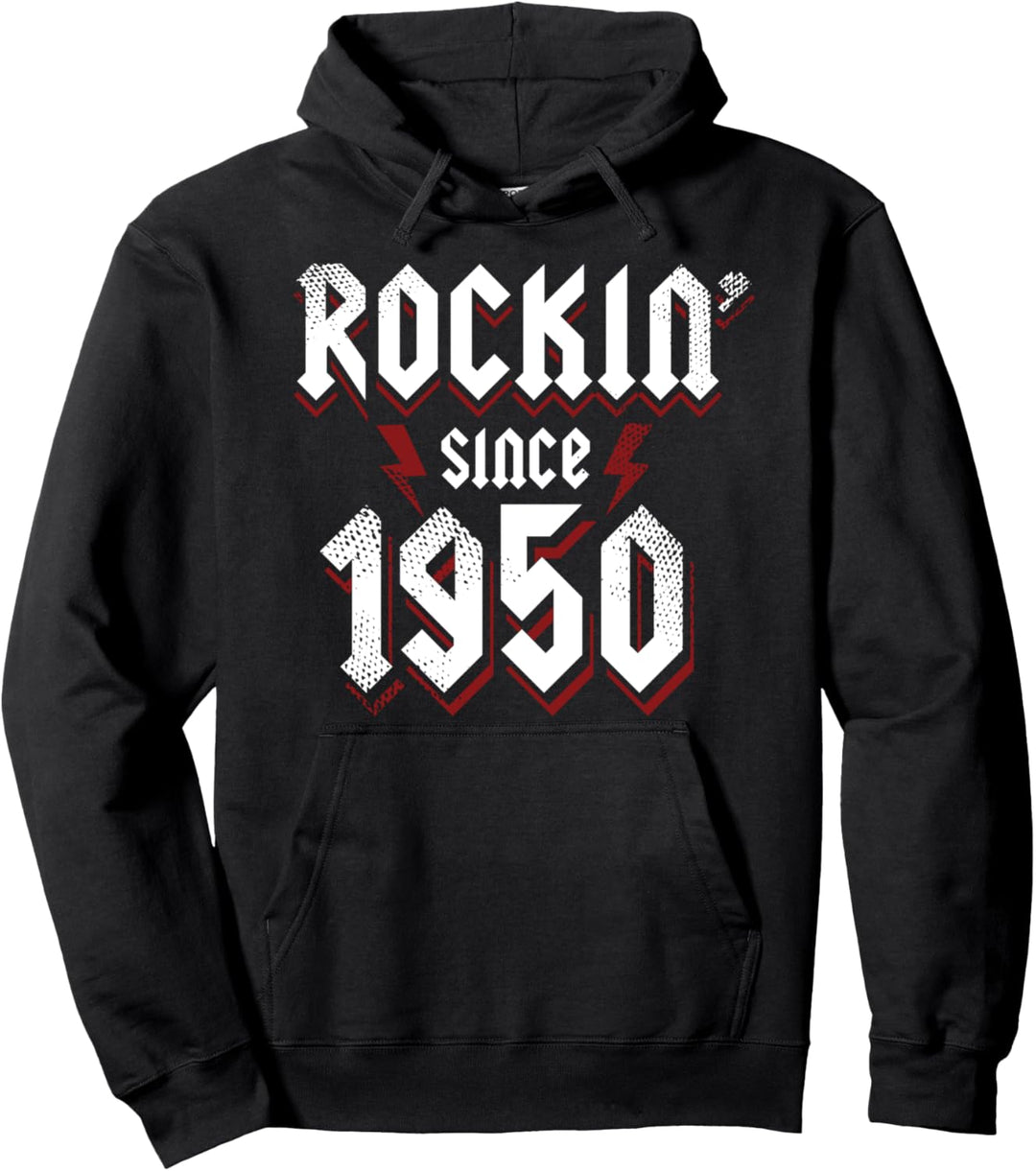 Rockin Since 1950 73 Year Old Rock Music 73th Birthday Pullover Hoodie