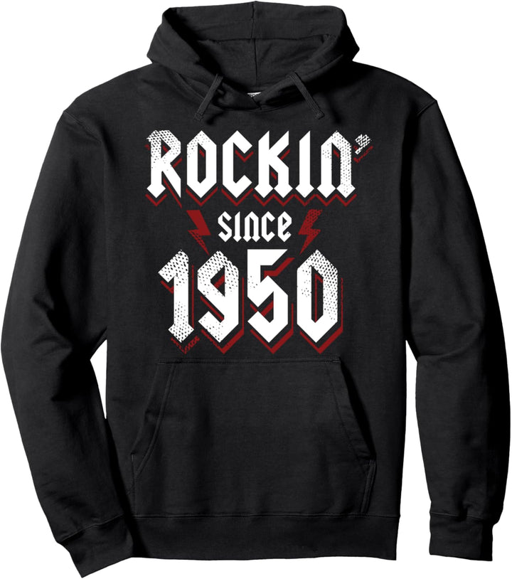 Rockin Since 1950 73 Year Old Rock Music 73th Birthday Pullover Hoodie