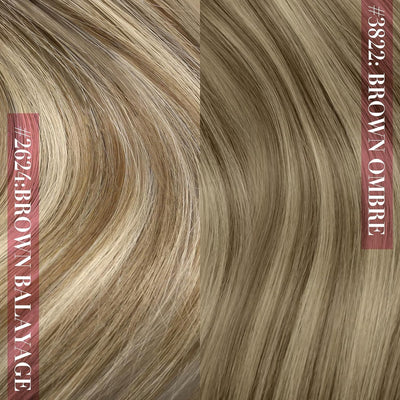 YoungSee Clip in Extensions Echthaar Balayage 40 cm Echthaar Clip in Extensions Braun Ombre Blond mi