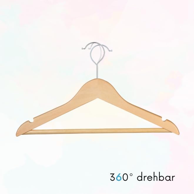OGIVO Kinder-Kleiderbügel – Set er 20 – Kinder Kleiderbügel aus Holz – 32 cm – Kinder Holzbügel Natu