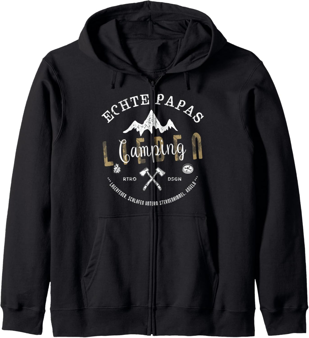 Echte Papas lieben Camping Kapuzenjacke