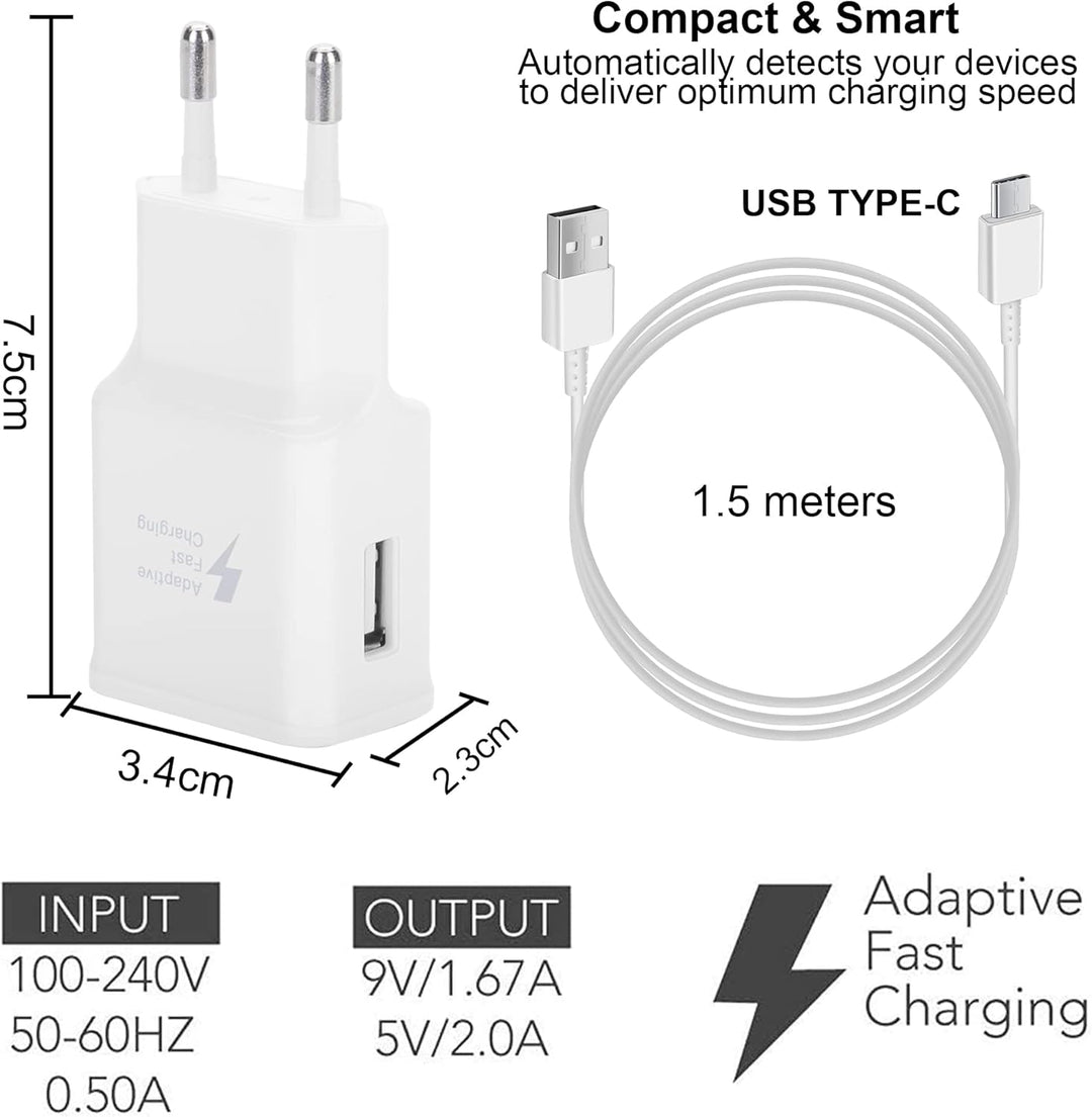 2er Pack Ladeadapter mit Schnellladefunktion (USB Typ-C) Schnellladegerät mit Original Ladekabel 1,5