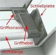 Griffstangen-Set grau, für Braas/Dörken-Atelier-Fenster (BA/DA) 55/.