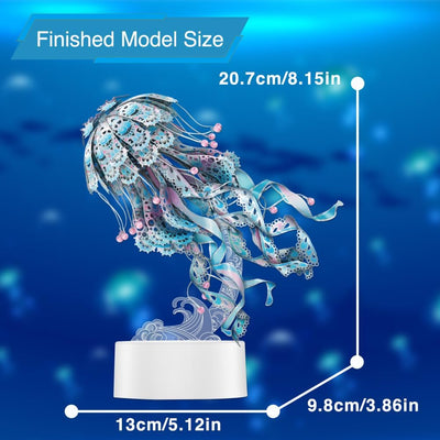 Piececool 3D Puzzle Metall Quallen, 3D Metall Puzzle Meeresbiologisches Modell für 340 Edelstahl, Ga