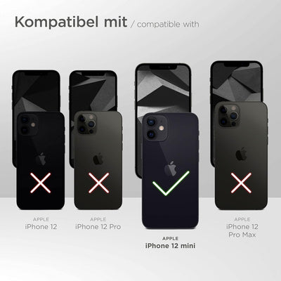 ONEFLOW Handykette 'Twist Strap' kompatibel mit Apple iPhone 12 Mini Hülle zum Umhängen transparent,