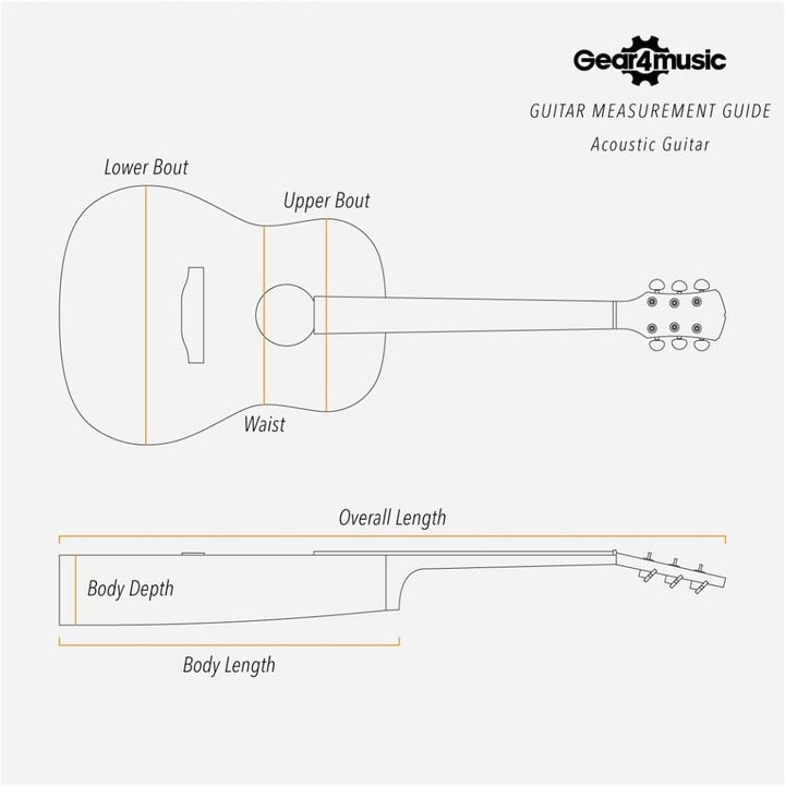 Gear4Music Gepolsterte Gitarrentasche für 3/4-Konzert-/Akustikgitarren