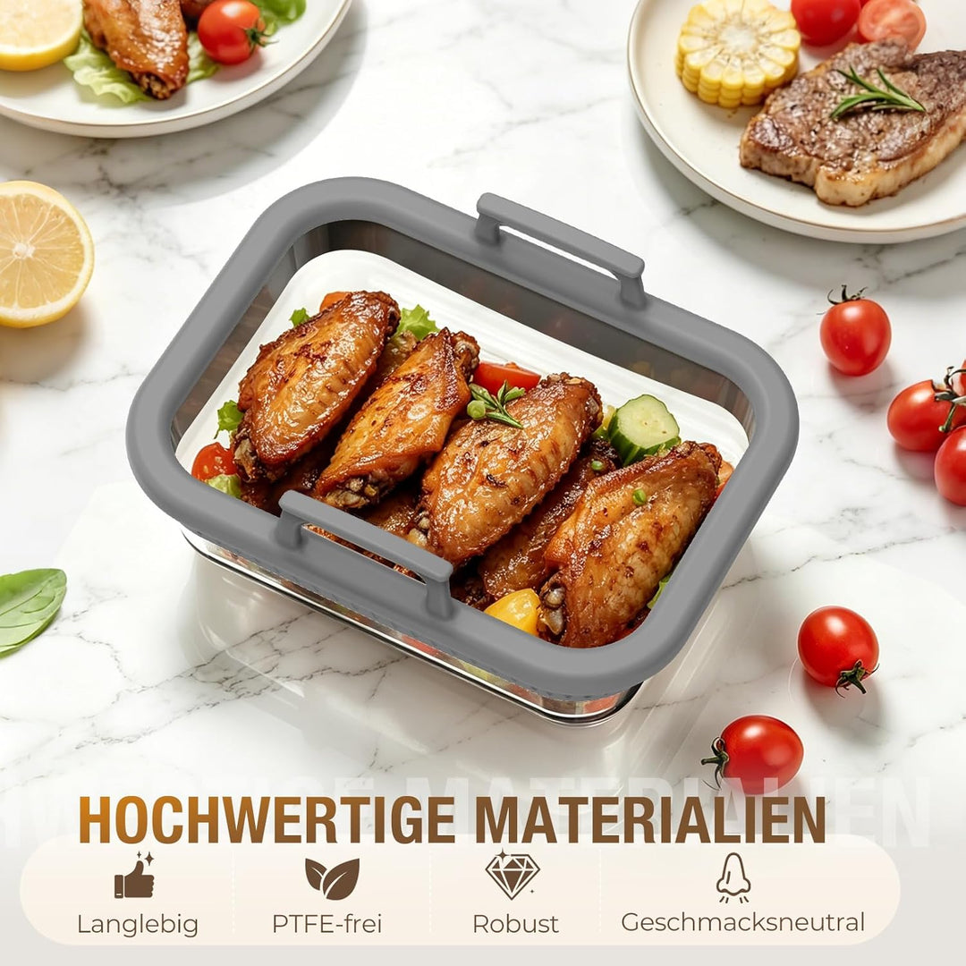 Glas Auflaufform für Ninja Foodi Heissluftfritteuse AF400EU/AF500EU/SL400EU, Airfryer Glasliner Zube