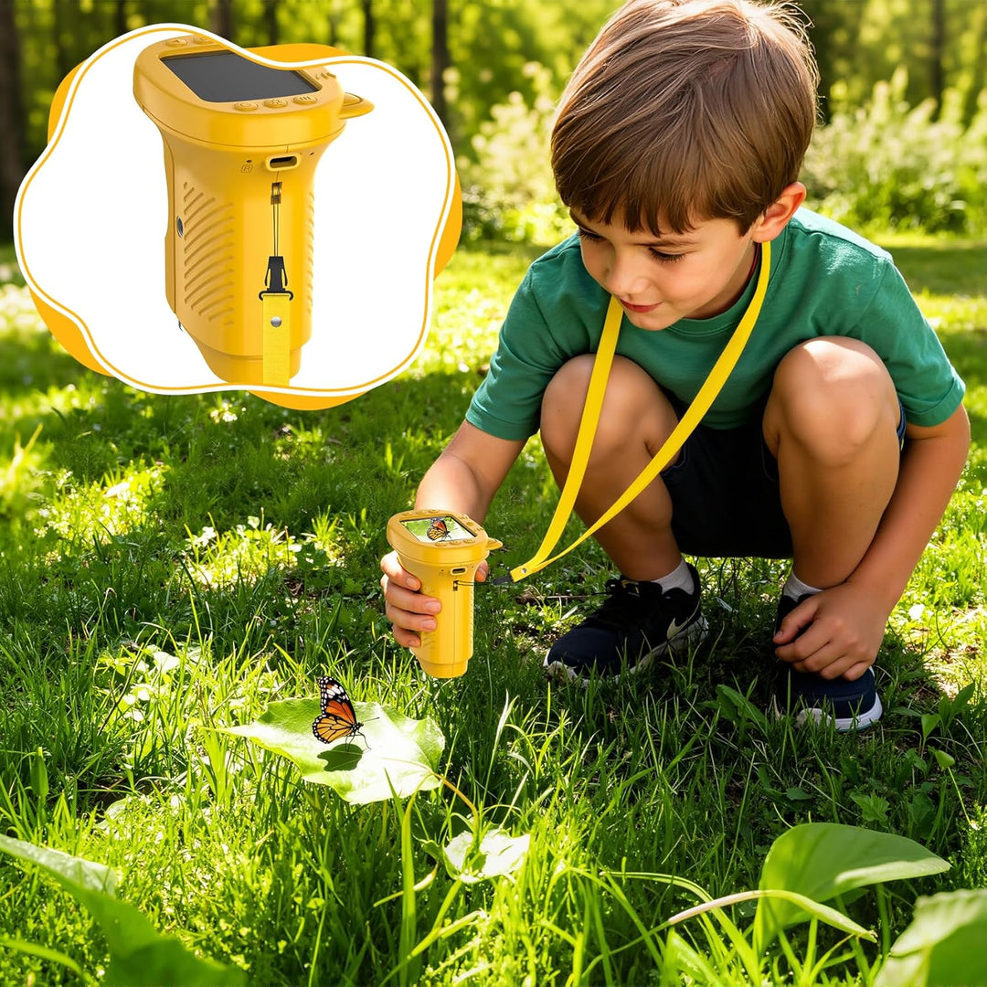 Handmikroskop für Kinder, 1000X Zoom Digitales USB-Mikroskope mit 2,4-Zoll-IPS-Bildschirm, Tragbare