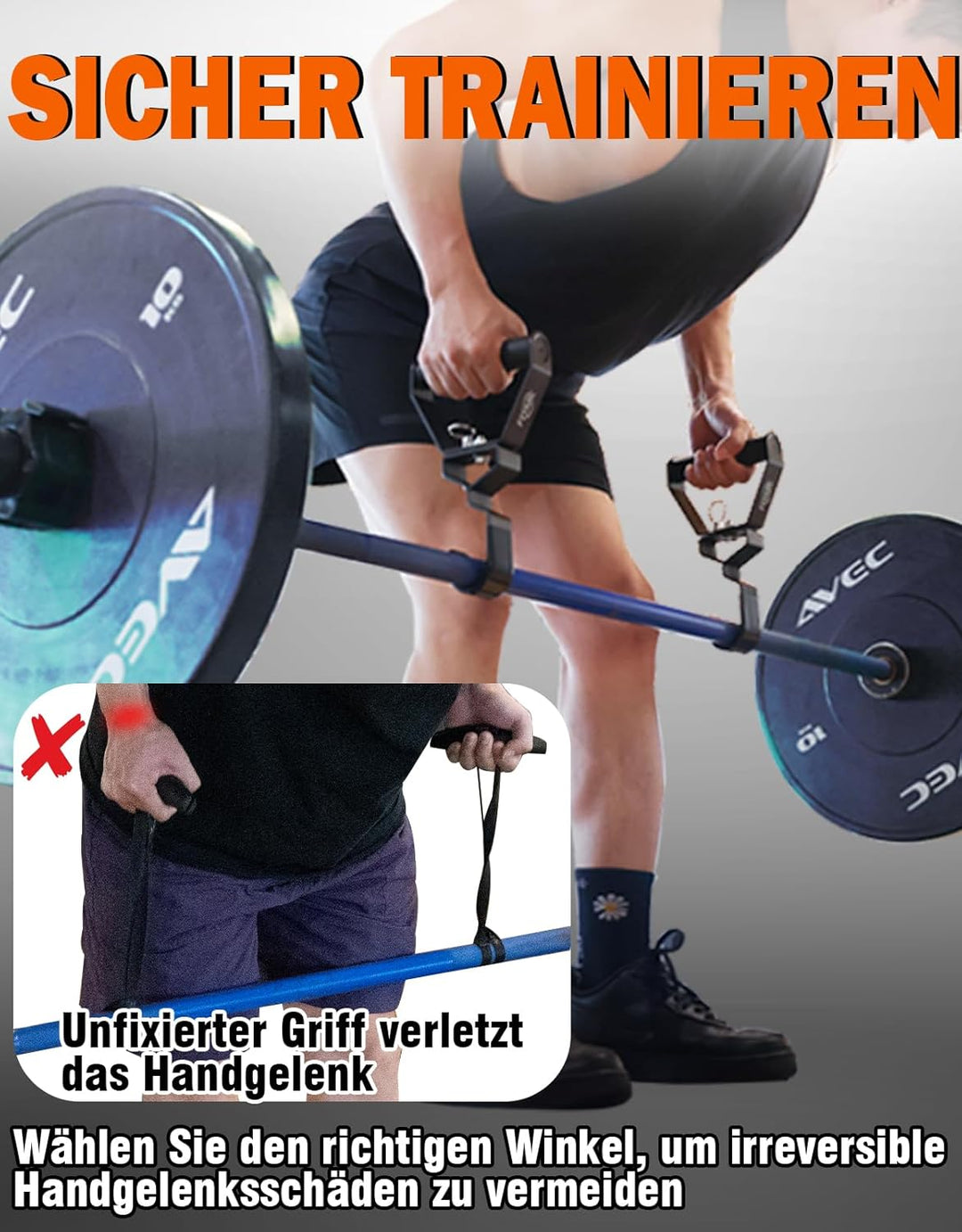 Fitarc Verbesserter 12-stufiger Griff, Einstellgriff, 2 Stück, LAT-Pulldown-Aufsätze, Rudergriff, Kl
