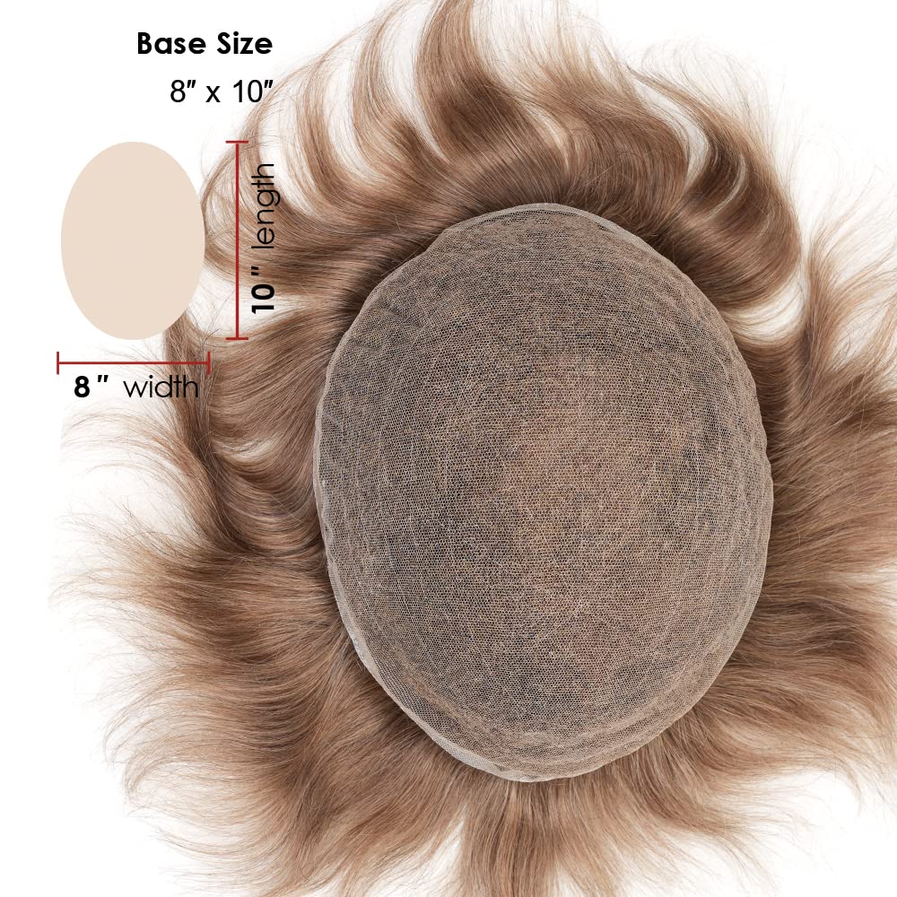 Lordhair Toupet Human Hair Herrenperücke, Französische Spitze Webart, 20 x 25 cm, Leichtes Haarersat