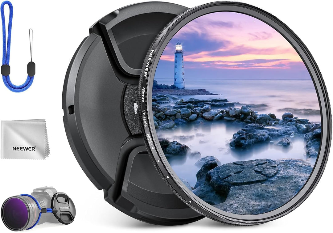NEEWER 77mm ND2-32 (1-5 Stops) Variabler ND Filter Graufilter mit Objektivdeckel Reinigungstuch, Prä