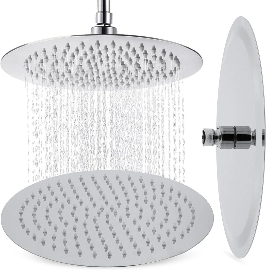 Millto™ Runder Edelstahl Duschkopf Regendusche 30 cm | Regenduschkopf Gross 12 Zoll Brausekopf Dusch