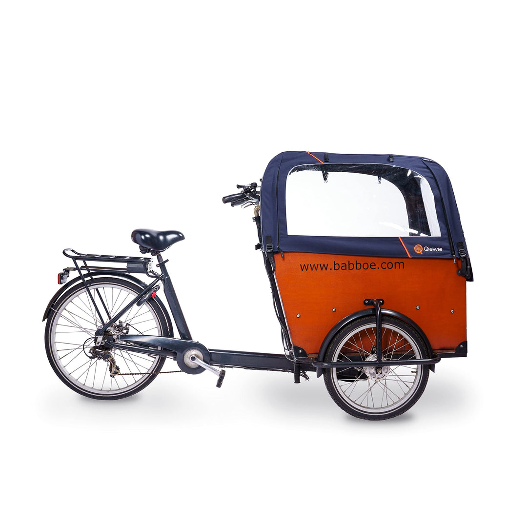 Luxus Regenzelt - Geeignet für Babboe Big Lastenfahrrad MIT Gestängen - Qiewie (BLAU)