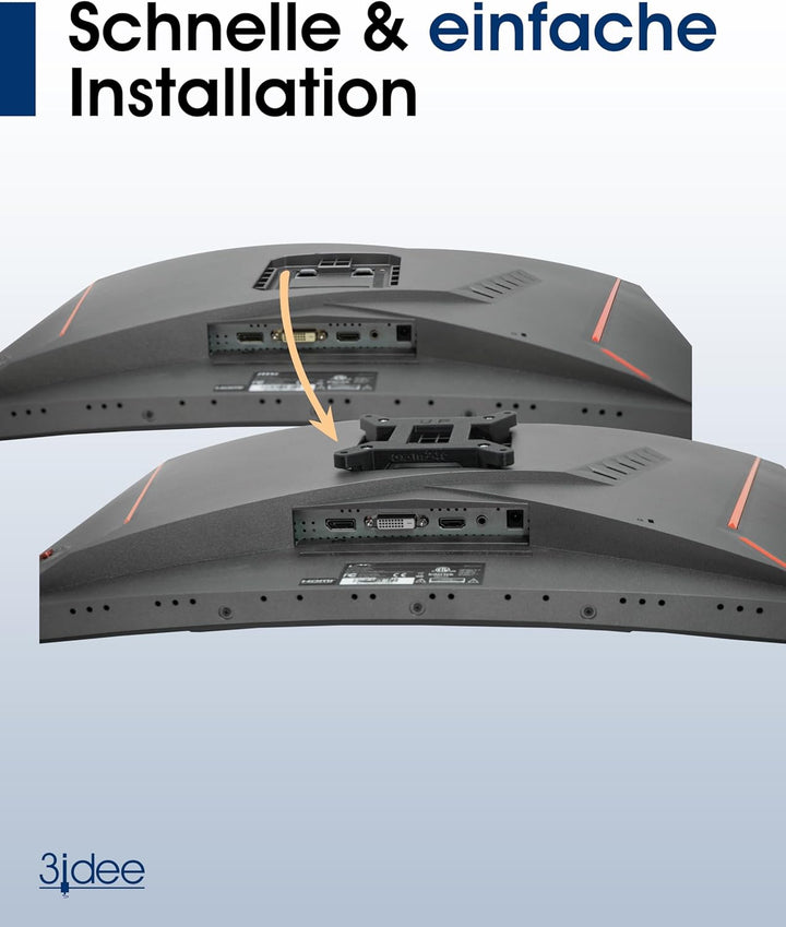 3IDEE VESA Adapter für MSI Optix Monitor (MAG240VC, MAG24C, MAG270CR, MAG270VC, MAG271VCR, MAG27C, M