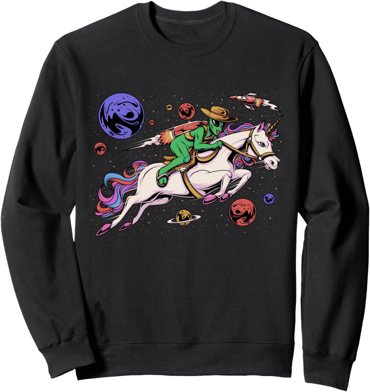 Ausserirdisches Einhorn im Weltraum reiten Sweatshirt