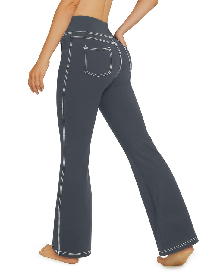 G4Free Activewear-Hosen für Damen mit 4 Taschen Bootcut Jeans Yoga Hosen Damen Stretch Hohe Taille Y