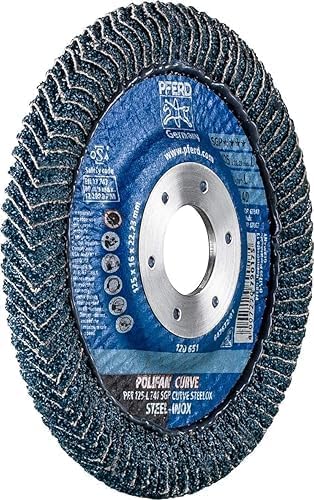 PFERD Fächerscheibe POLIFAN CURVE 2 Stück | Ø 125 mm, Breite L (14 mm), Z40, SGP STEELOX | 69398196