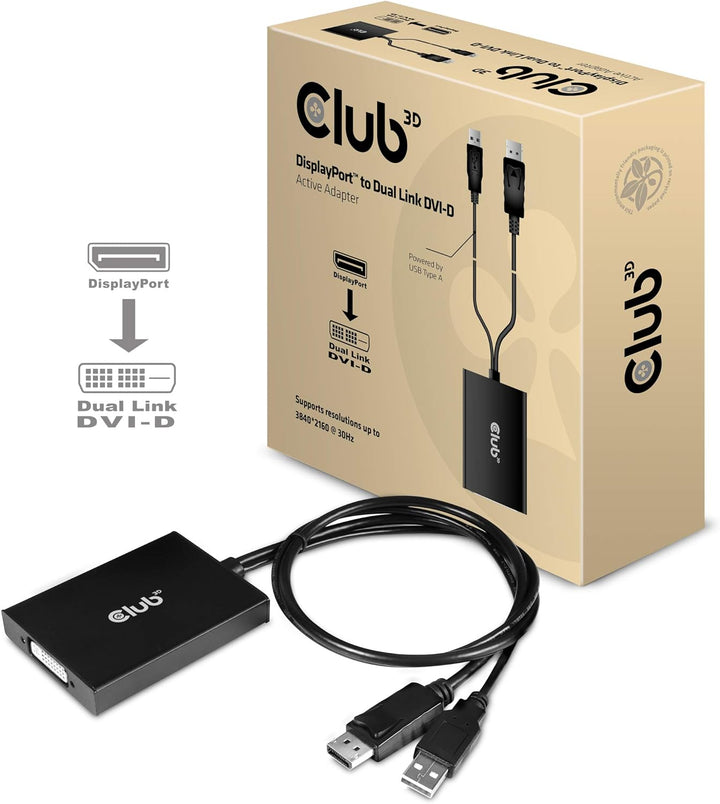 Club 3D CAC-1010-A aktiver Adapter DisplayPort auf DVI-D HDCP OFF (für Cinema Displays)