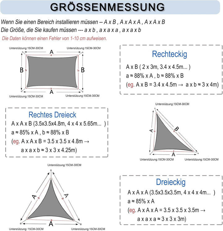 Sunnylaxx 3x3m Sonnensegel Quadrat, Wasserdicht Sonnenschutz Sunsegel Color Creme, 95% UV-Schutz,für