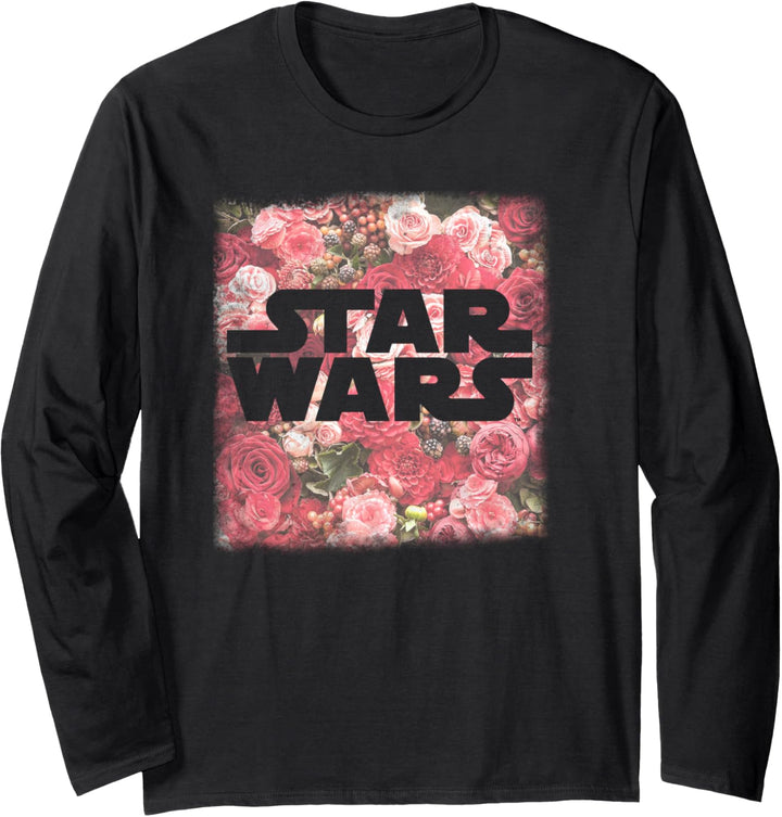 Star Wars Rose Floral Print Logo Fill Pattern Langarmshirt