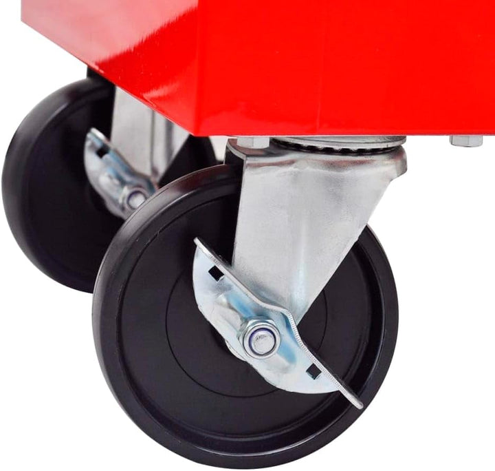 vidaXL Werkstattwagen 7 Fächer Werkzeug Rollwagen Werkzeugwagen Werkzeugkiste 7 Schubladen Rot, 7 Sc