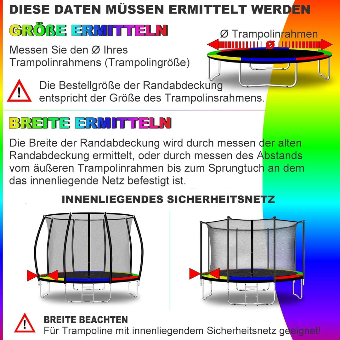 Baunsal® Trampolin Randabdeckung Ø 183 244 250 275 300 305 335 366 370 396 400 427 430 457 460 487 4
