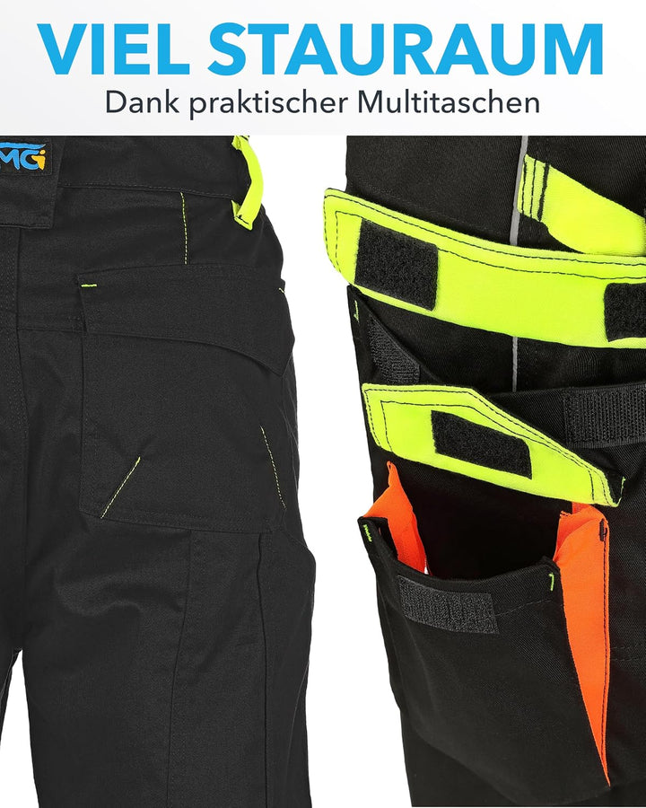 TMG | Profile Arbeitsshorts für Herren, komfortabel, Kurze Schutzhose mit Werkzeugtasche, mit Stretc