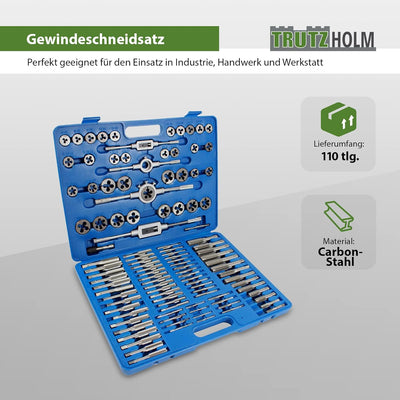 Gewindeschneidsatz 110 tlg zoll/metrisch M6 - M18 metrisch Gewindeschneider Gewindebohrer Schneidklu