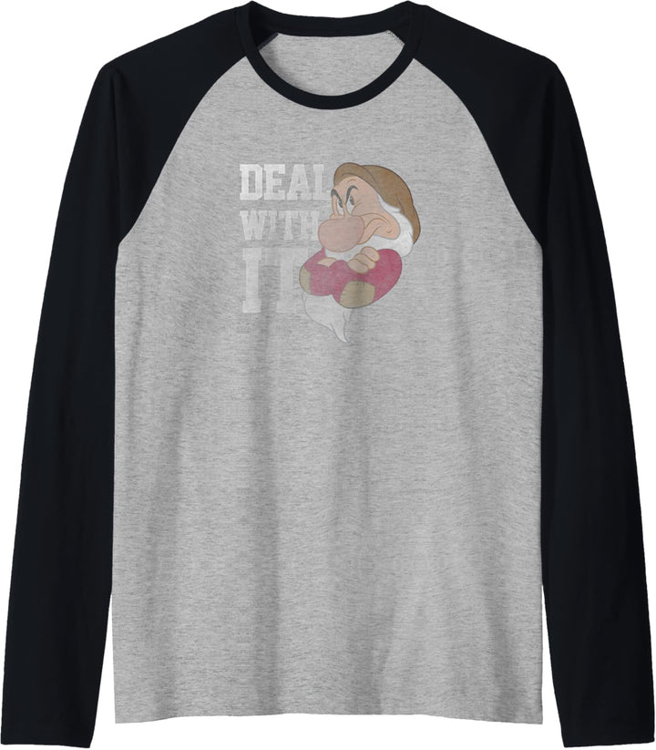 Disney Snow White Grumpy Deal With It Portrait Raglan