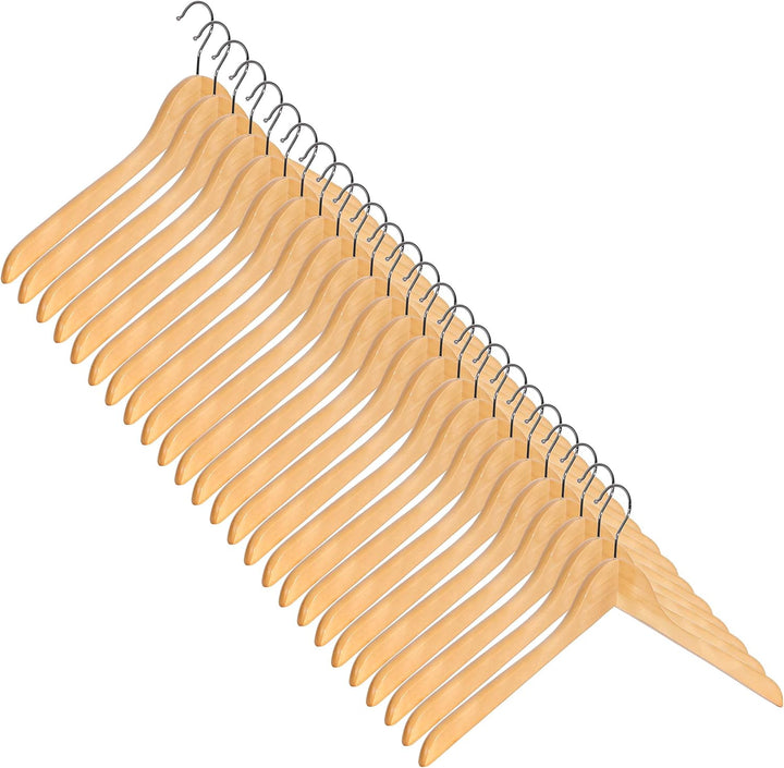 Gerso Standard Holzkleiderbügel platzsparend Kleiderbügel dünn Natur - 25 Stück 25er Pack, 25er Pack