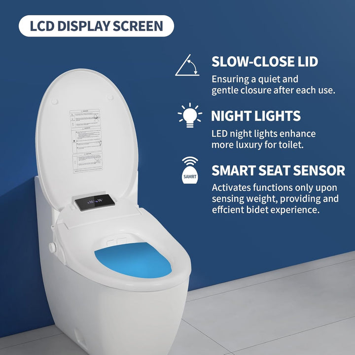 Smart Bidet Beheizter Toilettensitz mit Düse, Toilette Sitz mit Warmwasser & Trockner, Erwärmung, Se