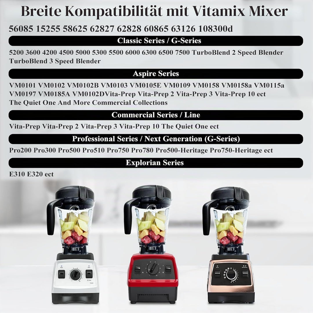 Für Mixbehälter 64 oz Low-Profile, kompatibel mit Vitamix 750, 5300, 5200, 7500, 6300, Vm0102, Vm010
