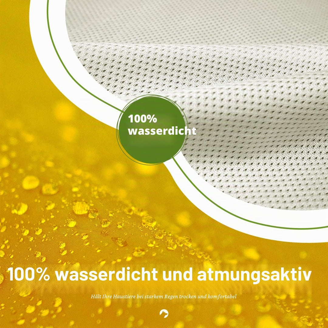 Zellar Hunderegenmantel mit Kapuze & Kragenloch & Sicheren Reflektierenden Streifen, Ultraleichte At