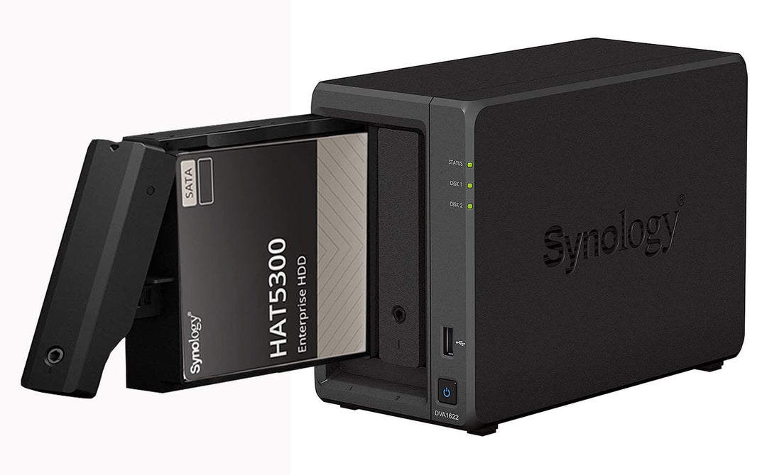 Synology DVA1622 NVR 16TB (2X 8TB) HAT5300, Schwarz