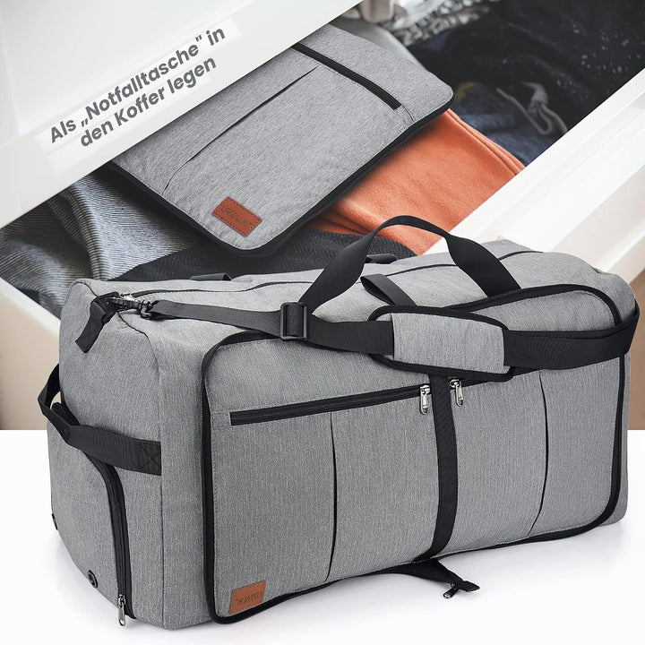 Urtala Faltbare Reisetasche für Herren &amp; Damen, 100L Gross Weekender Übernachtungstasche mit Schuhfa