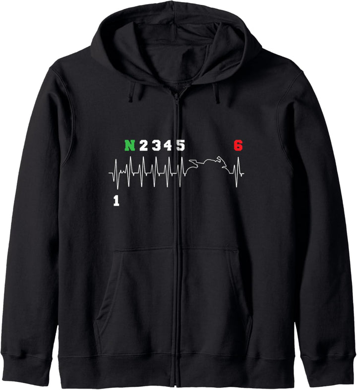 Motorrad Biker Schaltung Herzschlag Motorradfahrer Geschenk Kapuzenjacke