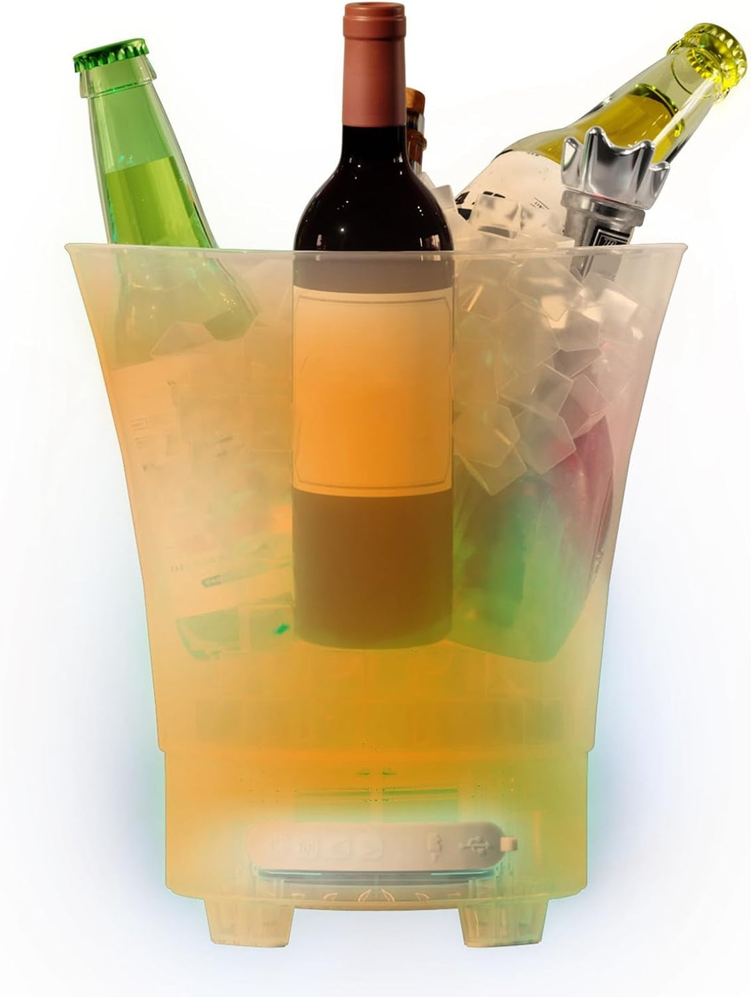 7L LED-Eiskübel mit Bluetooth-Lautsprecher, 4 Lichtmodi, Farbwechsel, 1200mAh, 25x26x27cm, für Wein