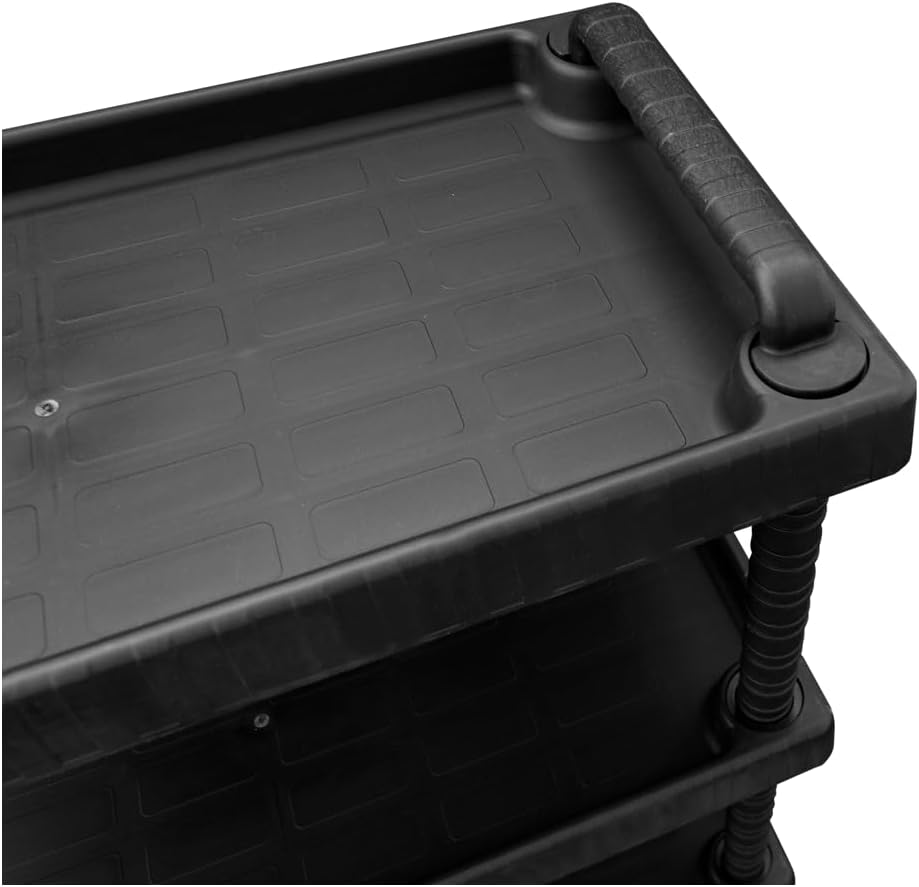 Art Plast D+75373 Rollwagen aus Polypropylen, Sheel, Schwarz, 750 x 375 x 920 mm