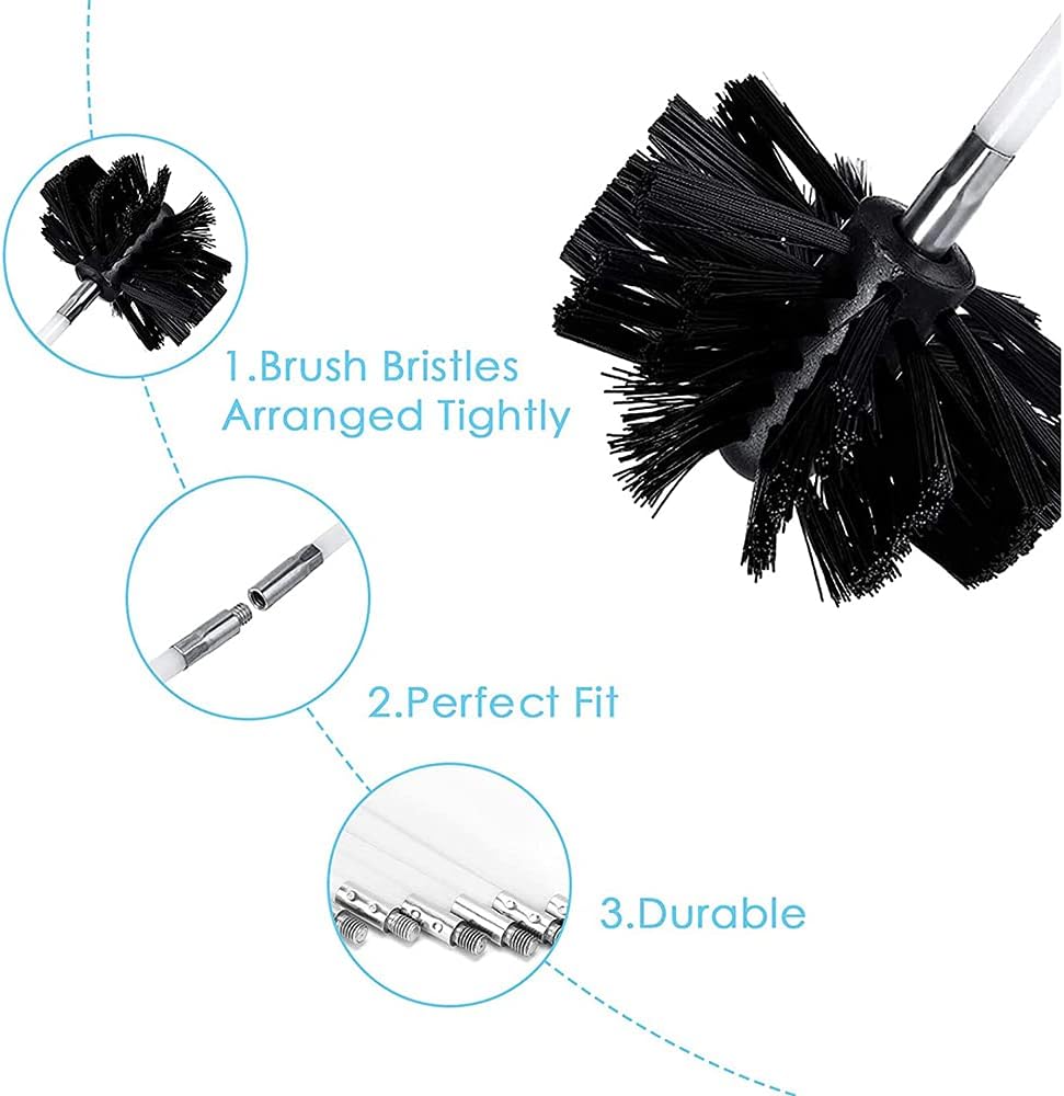 Ruolin Ofenrohrbürste Ofenbürste Kaminbürste, Kaminbürsten-Kit, Kanalentlüftungs Reinigungsset, Bürs
