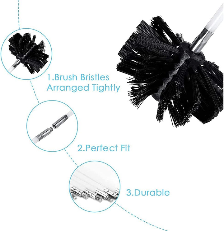 Ruolin Ofenrohrbürste Ofenbürste Kaminbürste, Kaminbürsten-Kit, Kanalentlüftungs Reinigungsset, Bürs
