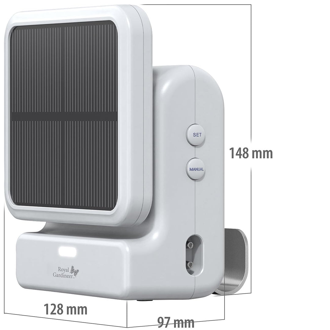 Royal Gardineer Smartes WLAN-Solar-Bewässerungssystem mit Pumpe, 30 l/Std., Akku, App