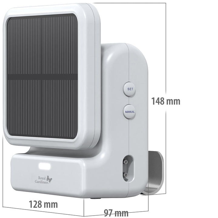 Royal Gardineer Smartes WLAN-Solar-Bewässerungssystem mit Pumpe, 30 l/Std., Akku, App