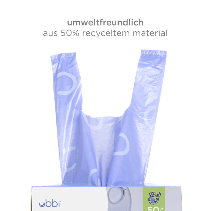 Ubbi Disposable Nappy Sacks, Lavender Scented, Easy-To-Tie Tabs, Baby Nappy Disposal, 200 Count 200