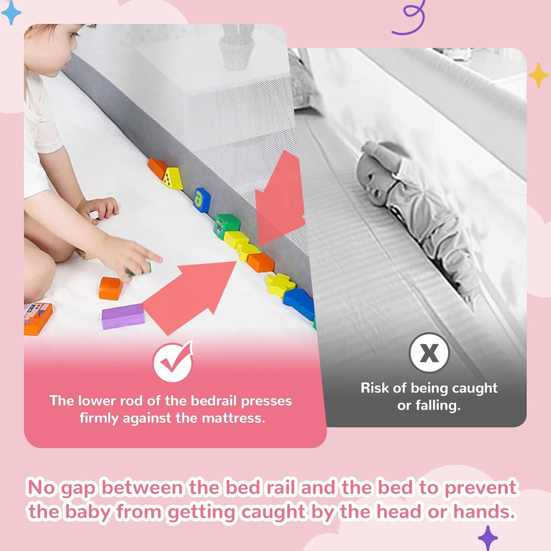 Kidsgigglz Rausfallschutz Bett, 180cm Bett Rausfallschutz Kinder, Bettgitter Bettschutzgitter Kinder