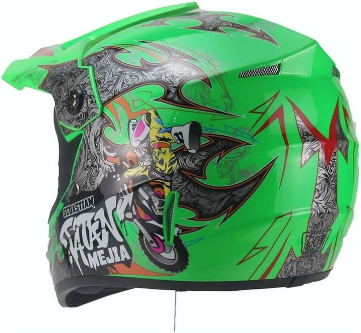 Kinder Crosshelm Mejia – Motorradhelm für Kinder, ABS-Schale, robuster Kinderhelm für Downhill, Quad